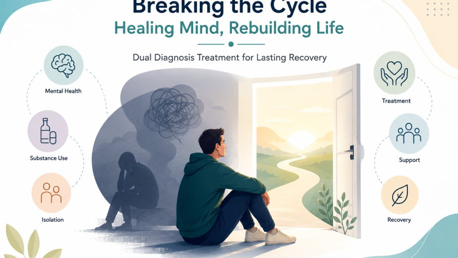 Dual diagnosis treatment showing recovery from isolation, mental health, and substance use disorders