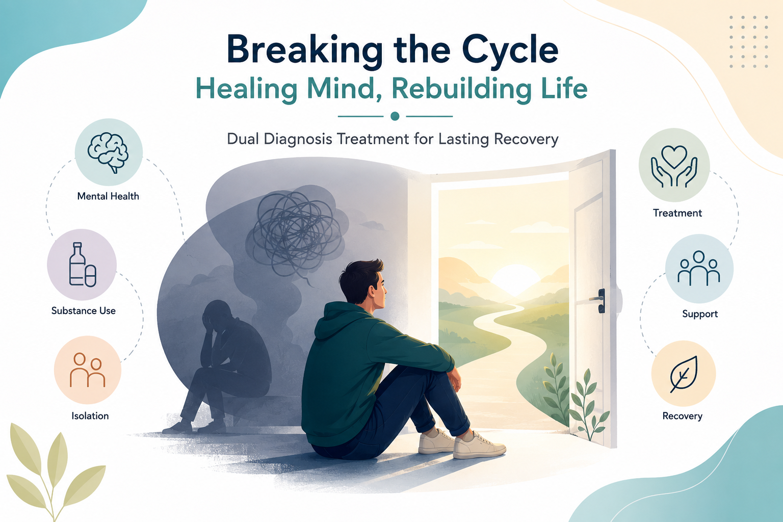 Dual diagnosis treatment showing recovery from isolation, mental health, and substance use disorders