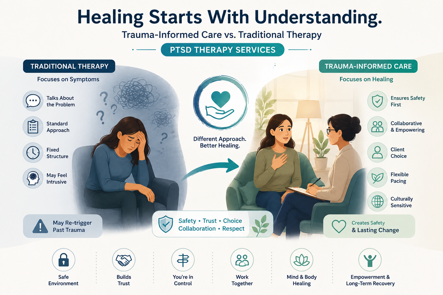 PTSD Therapy Services | Trauma-Informed Care vs Traditional Therapy